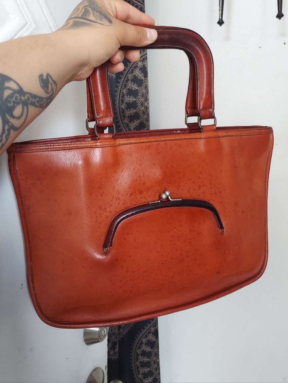 Vintage Coach Rust Watermelon Tote 9441🧡 HTF *READ*
